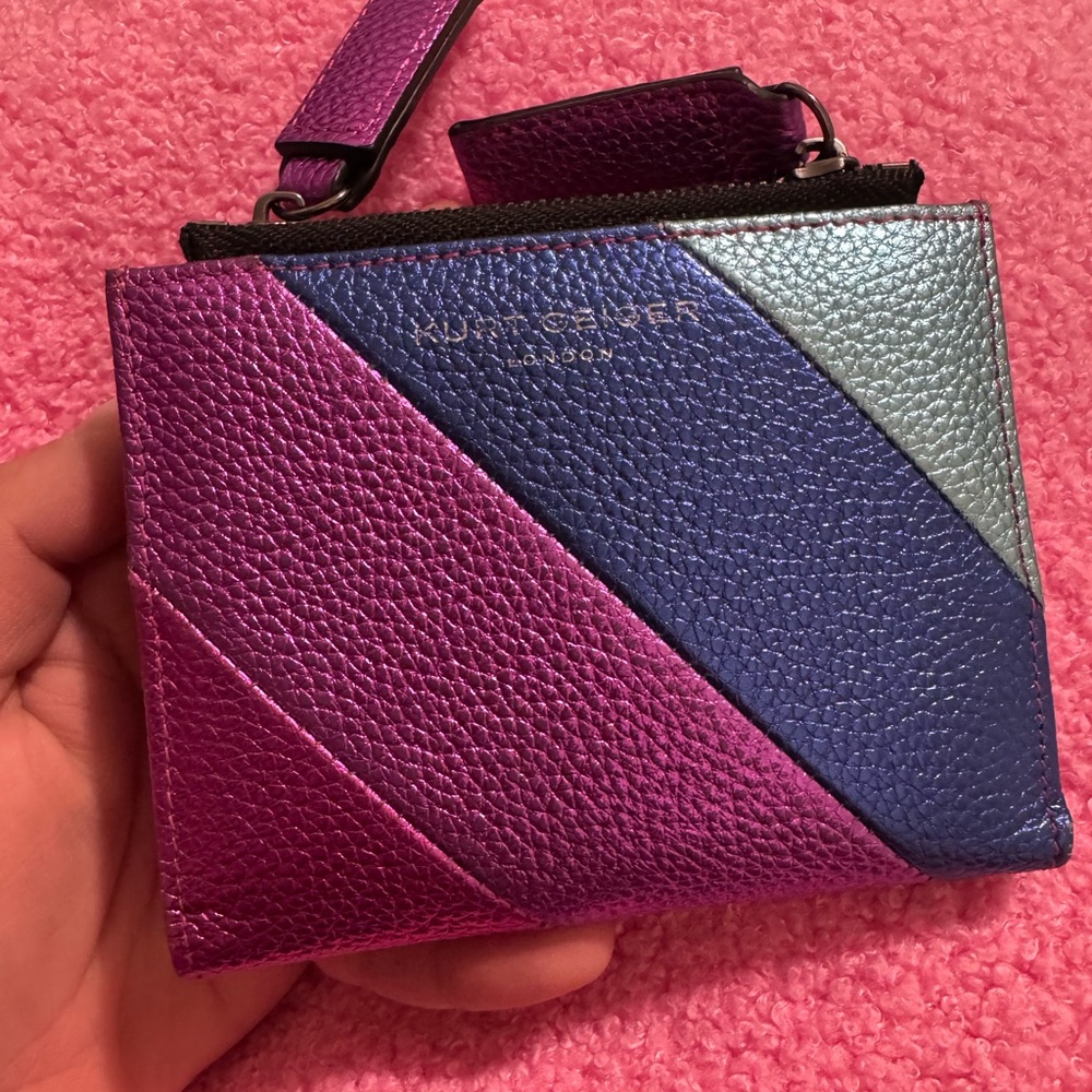Kurt Geiger metallic rainbow wallet